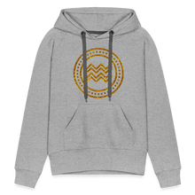 Load image into Gallery viewer, Aquarius Gold Foil 3D Women’s Premium Hoodie - heather grey