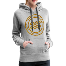 Load image into Gallery viewer, Aquarius Gold Foil 3D Women’s Premium Hoodie - heather grey