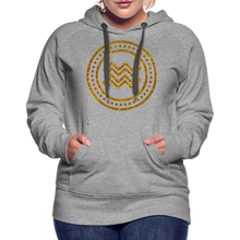 Load image into Gallery viewer, Aquarius Gold Foil 3D Women’s Premium Hoodie - heather grey