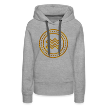 Load image into Gallery viewer, Aquarius Gold Foil 3D Women’s Premium Hoodie - heather grey