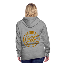 Load image into Gallery viewer, Aquarius Gold Foil 3D Women’s Premium Hoodie - heather grey