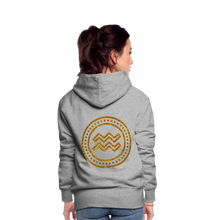 Load image into Gallery viewer, Aquarius Gold Foil 3D Women’s Premium Hoodie - heather grey