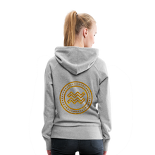 Load image into Gallery viewer, Aquarius Gold Foil 3D Women’s Premium Hoodie - heather grey