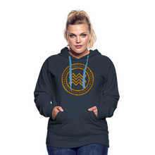 Load image into Gallery viewer, Aquarius Gold Foil 3D Women’s Premium Hoodie - navy