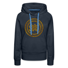 Load image into Gallery viewer, Aquarius Gold Foil 3D Women’s Premium Hoodie - navy