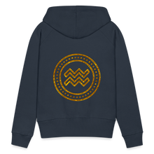 Load image into Gallery viewer, Aquarius Gold Foil 3D Women’s Premium Hoodie - navy