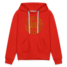 Load image into Gallery viewer, Aquarius Gold Foil 3D Women’s Premium Hoodie - red