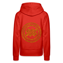Load image into Gallery viewer, Aquarius Gold Foil 3D Women’s Premium Hoodie - red