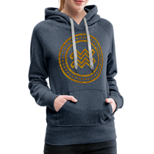 Load image into Gallery viewer, Aquarius Gold Foil 3D Women’s Premium Hoodie - heather denim