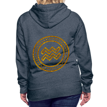 Load image into Gallery viewer, Aquarius Gold Foil 3D Women’s Premium Hoodie - heather denim