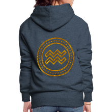 Load image into Gallery viewer, Aquarius Gold Foil 3D Women’s Premium Hoodie - heather denim