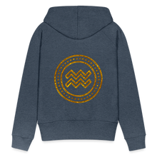 Load image into Gallery viewer, Aquarius Gold Foil 3D Women’s Premium Hoodie - heather denim
