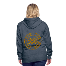 Load image into Gallery viewer, Aquarius Gold Foil 3D Women’s Premium Hoodie - heather denim