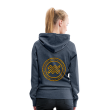 Load image into Gallery viewer, Aquarius Gold Foil 3D Women’s Premium Hoodie - heather denim