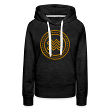 Load image into Gallery viewer, Aquarius Gold Foil 3D Women’s Premium Hoodie - charcoal grey
