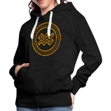 Load image into Gallery viewer, Aquarius Gold Foil 3D Women’s Premium Hoodie - charcoal grey