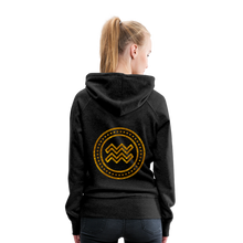 Load image into Gallery viewer, Aquarius Gold Foil 3D Women’s Premium Hoodie - charcoal grey