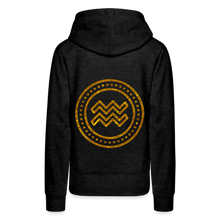 Load image into Gallery viewer, Aquarius Gold Foil 3D Women’s Premium Hoodie - charcoal grey