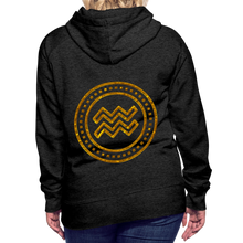 Load image into Gallery viewer, Aquarius Gold Foil 3D Women’s Premium Hoodie - charcoal grey