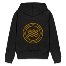 Load image into Gallery viewer, Aquarius Gold Foil 3D Women’s Premium Hoodie - charcoal grey