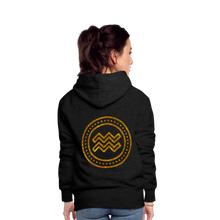Load image into Gallery viewer, Aquarius Gold Foil 3D Women’s Premium Hoodie - charcoal grey