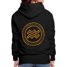 Load image into Gallery viewer, Aquarius Gold Foil 3D Women’s Premium Hoodie - charcoal grey