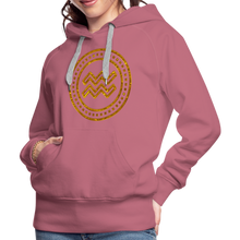 Load image into Gallery viewer, Aquarius Gold Foil 3D Women’s Premium Hoodie - mauve