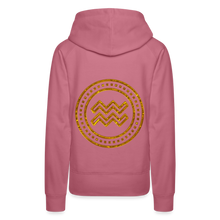 Load image into Gallery viewer, Aquarius Gold Foil 3D Women’s Premium Hoodie - mauve