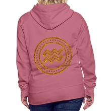 Load image into Gallery viewer, Aquarius Gold Foil 3D Women’s Premium Hoodie - mauve