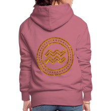 Load image into Gallery viewer, Aquarius Gold Foil 3D Women’s Premium Hoodie - mauve