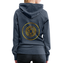 Load image into Gallery viewer, Gold Protection Star 1 Women’s Premium Hoodie - heather denim