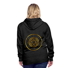 Load image into Gallery viewer, Gold Protection Star 1 Women’s Premium Hoodie - charcoal grey