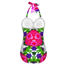 Carica l&#39;immagine nel visualizzatore di Gallery, All Over Print Women&#39;s Halterneck One Piece Swimsuit