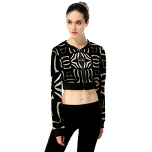Load image into Gallery viewer, Custom Women&#39;s Full Zipper Crop Jacket Long Sleeve Round Neck Tops