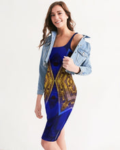 Afbeelding in Gallery-weergave laden, Lapiz Gold 1 Women&#39;s Midi Bodycon Dress