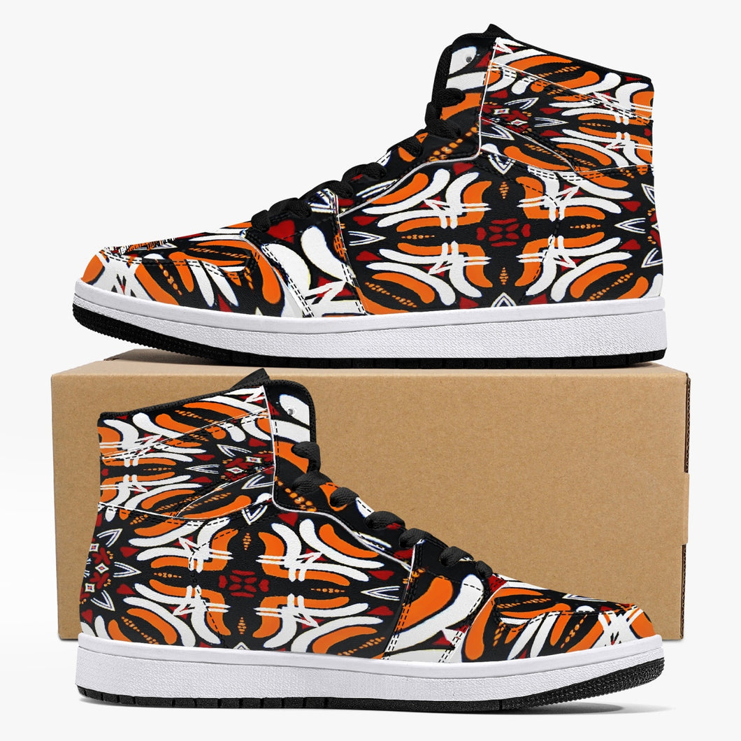 209. High-Top Leather Sneakers - White / Black