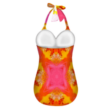 Afbeelding in Gallery-weergave laden, Reina 3 Women&#39;s Halterneck One Piece Swimsuit