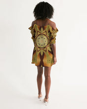 Carica l&#39;immagine nel visualizzatore di Gallery, Wood Gold 1 Women&#39;s Open Shoulder A-Line Dress
