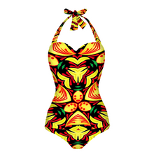 Carica l&#39;immagine nel visualizzatore di Gallery, All Over Print Women&#39;s Halterneck One Piece Swimsuit