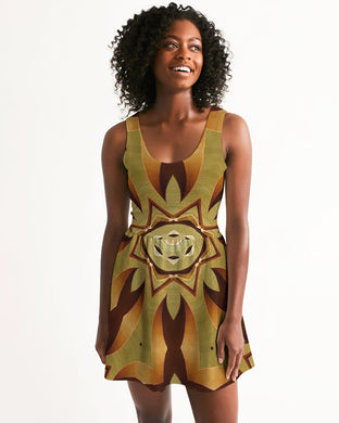 Wood Gold 1 Women's Scoop Neck Skater Dress