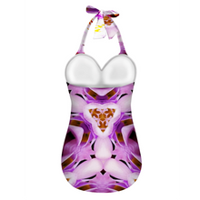 Carica l&#39;immagine nel visualizzatore di Gallery, All Over Print Women&#39;s Halterneck One Piece Swimsuit