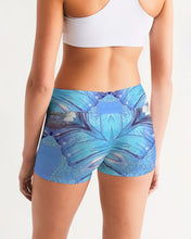 Afbeelding in Gallery-weergave laden, Urania Blue 1 Women&#39;s Mid-Rise Yoga Shorts