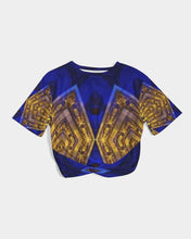 Afbeelding in Gallery-weergave laden, Lapiz Gold 1 Women&#39;s Twist-Front Cropped Tee