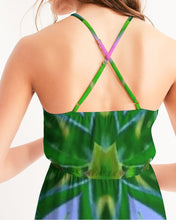 Afbeelding in Gallery-weergave laden, Green Batik 1 Women&#39;s High-Low Halter Dress