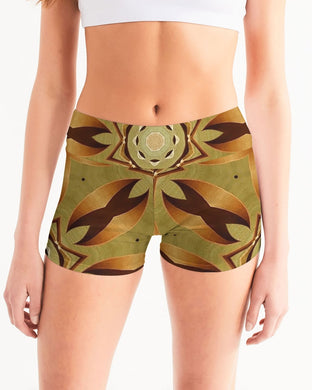 Wood Gold 1 Women's Mid-Rise Yoga Shorts