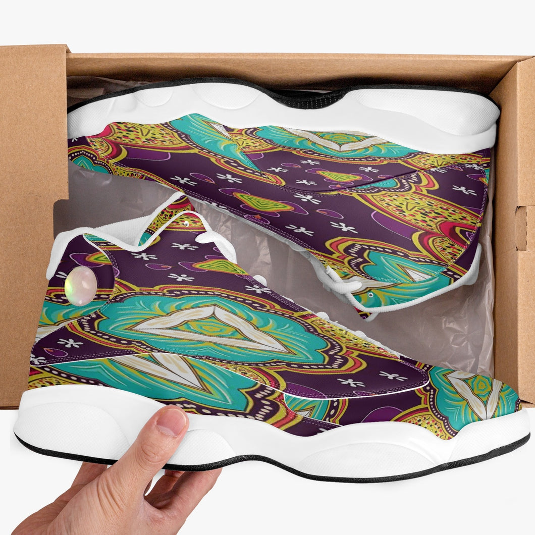 243. High-Top Leather Basketball Sneakers - White