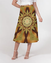 Afbeelding in Gallery-weergave laden, Wood Gold 1 Women&#39;s A-Line Midi Skirt