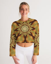 Afbeelding in Gallery-weergave laden, Wood Gold 1 Women&#39;s Cropped Sweatshirt