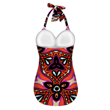 Afbeelding in Gallery-weergave laden, All Over Print Women&#39;s Halterneck One Piece Swimsuit