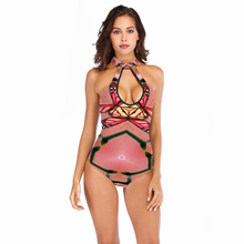 Carica l&#39;immagine nel visualizzatore di Gallery, Custom Women&#39;s  All Over Print Halterneck Openback Swimsuit